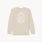 Lake Winnipeg Foundation Light Weight Terry Crew (Sand, White Print)