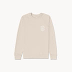 Lake Winnipeg Foundation Light Weight Terry Crew (Sand, White Print)