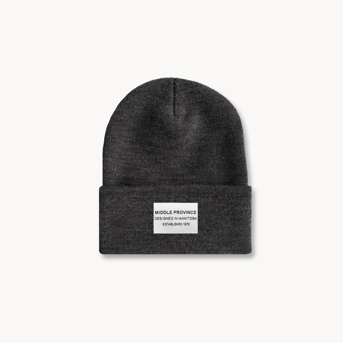 Middle Province 1870 Cuffed Toque With Woven Label (Charcoal)