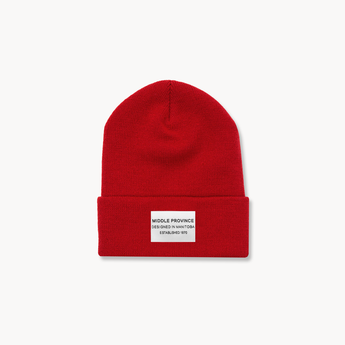 Middle Province 1870 Cuffed Toque With Woven Label (Classic Red)