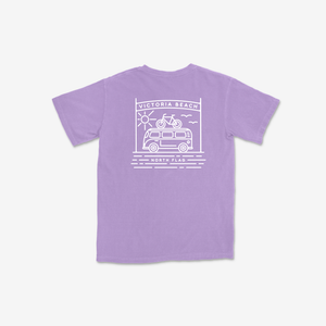 Victoria Beach Tee Shirt Front & Back Print (Neon Violet)