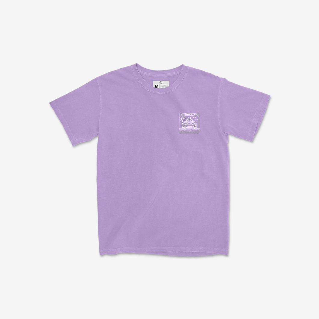 Victoria Beach Tee Shirt Front & Back Print (Neon Violet)