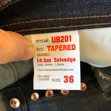 Load image into Gallery viewer, The Unbranded Brand UB201 Tapered Fit 14.5oz Indigo Selvedge Denim